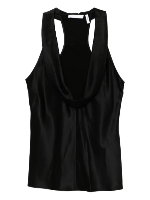 Helmut Lang top de seda con cuello en U