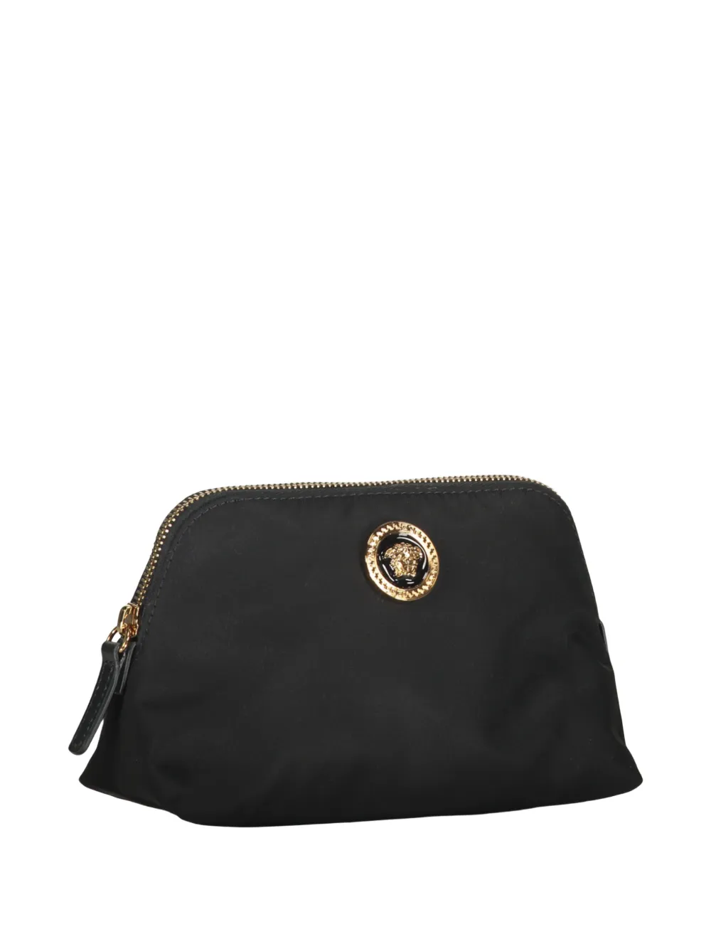 Versace Elegant Black Beauty Case With Golden Details In Black