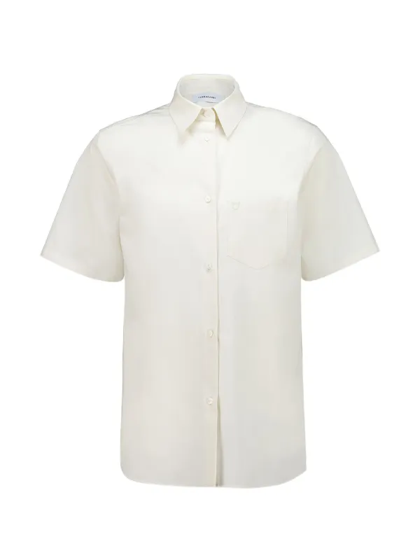 Ferragamo Gancini Breast-pocket Shirt in Neutrals