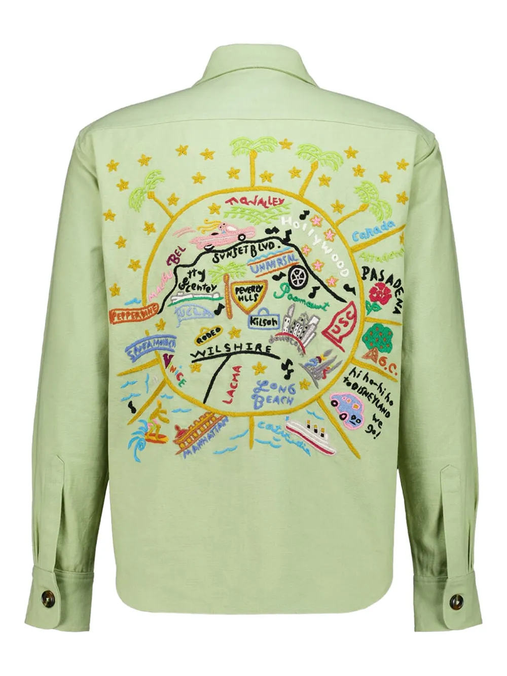 Baziszt embroidery-detail shirt - Groen