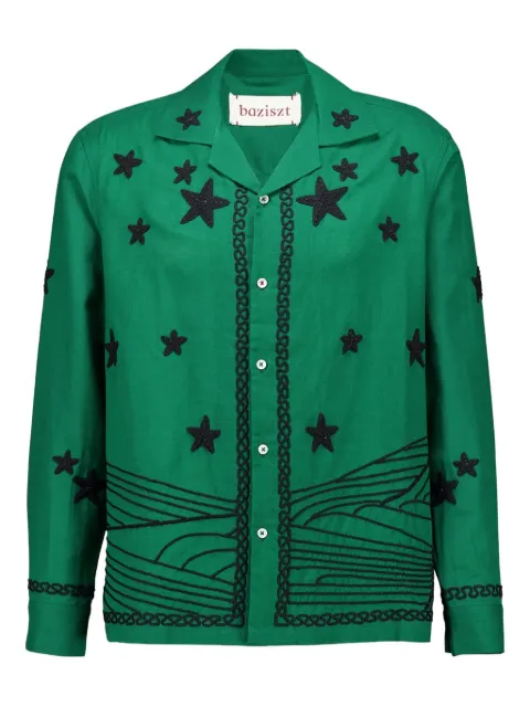 Baziszt embroidered-stars shirt