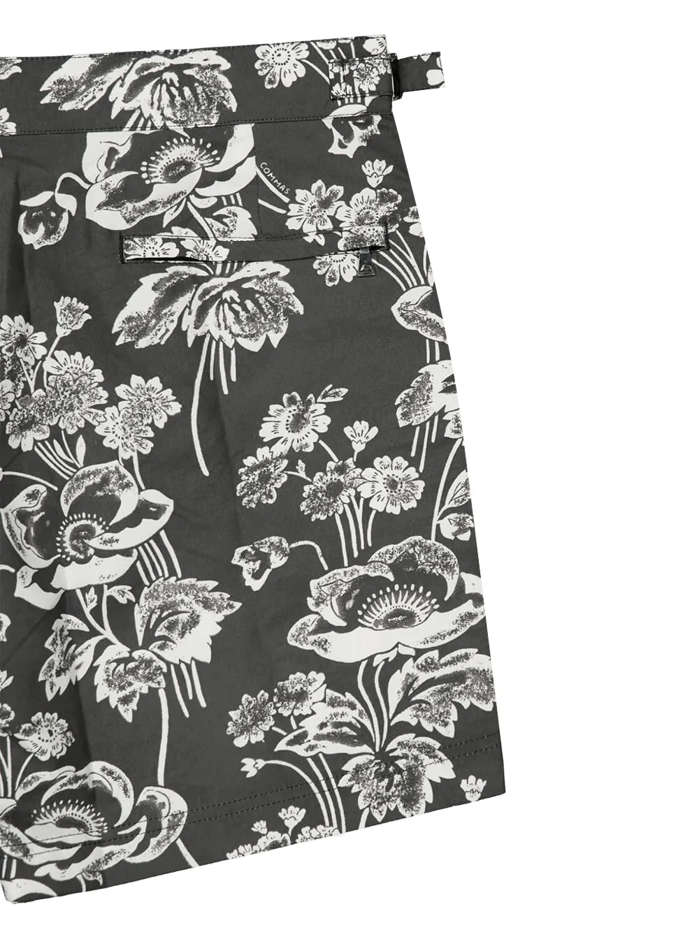 COMMAS Zwembroek met bloemenprint Zwart