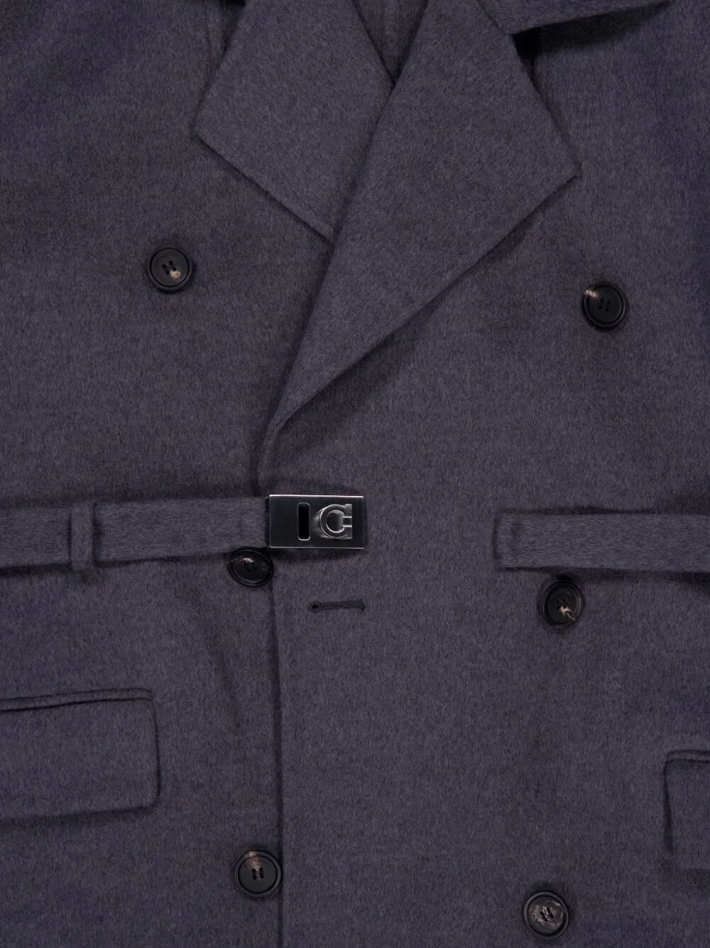  Ferragamo Double-breasted Coat - Grey 