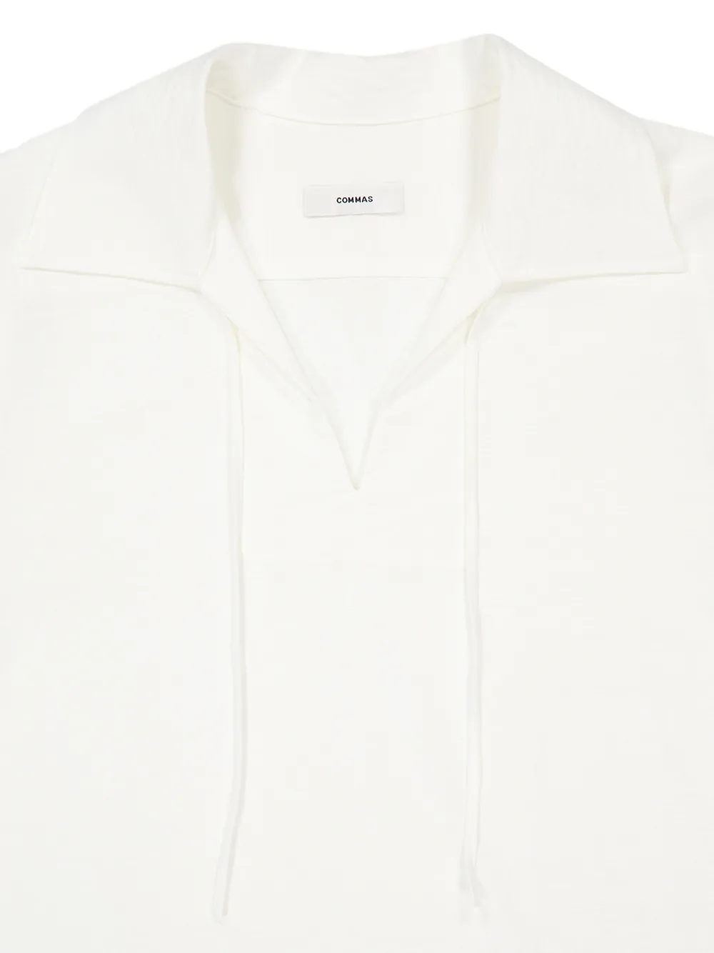  Commas Crochet-trim Tie Shirt - White 