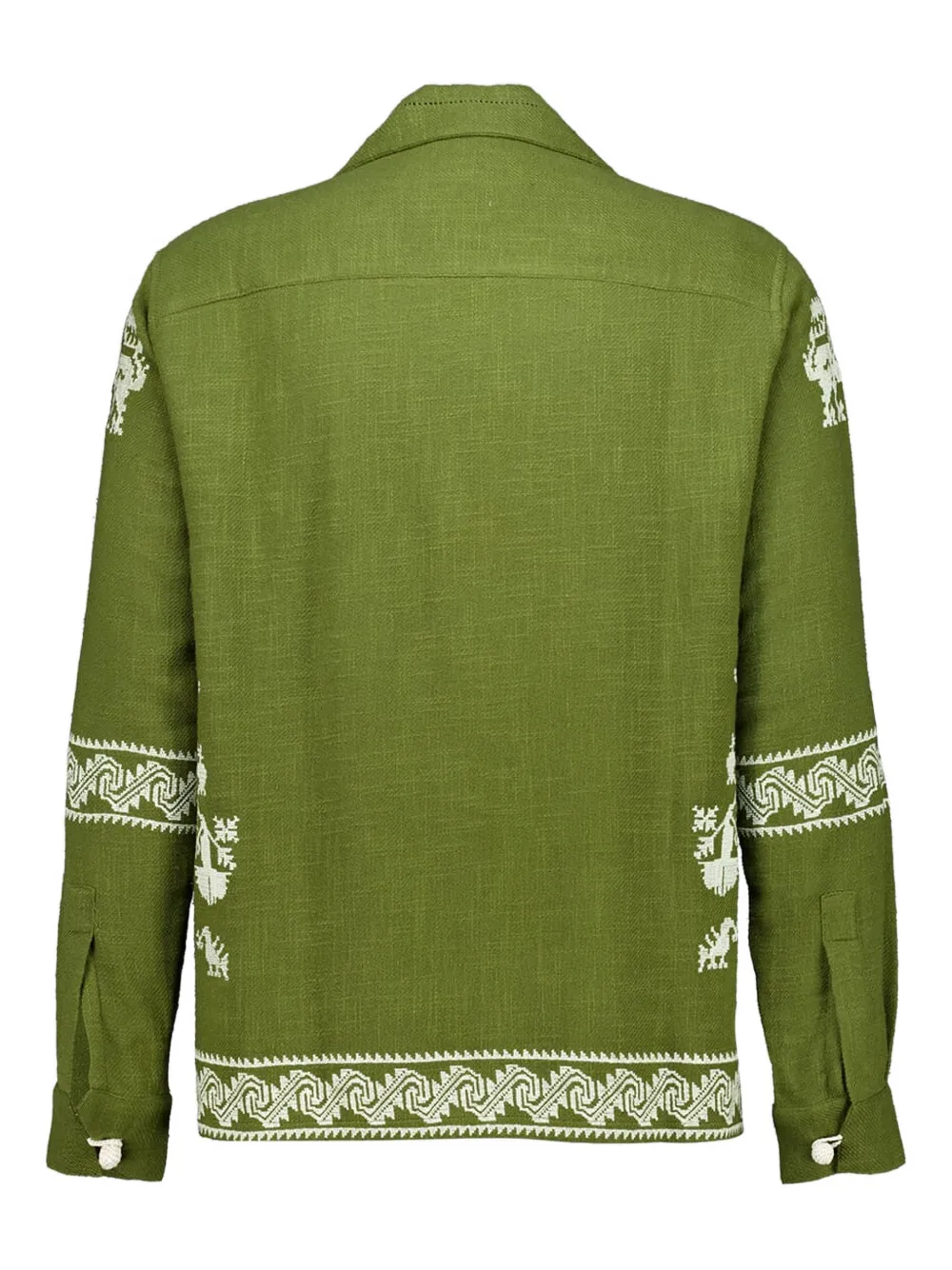 Baziszt embroidered long-sleeve shirt - Groen