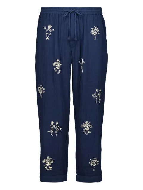 Baziszt embroidered-sketches trousers