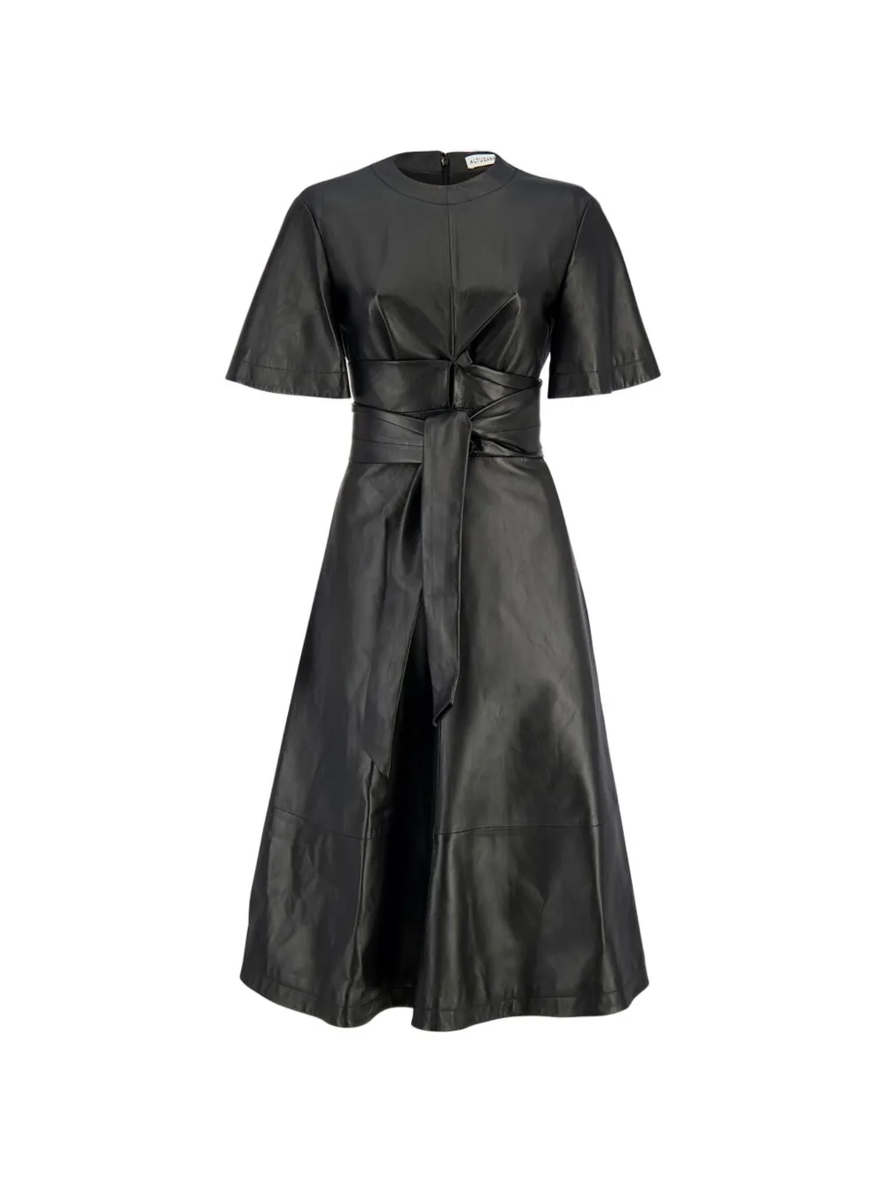 Altuzarra Kirsty gathered leather midi dress - Black
