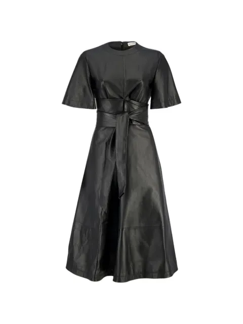 Altuzarra Kirsty gathered leather midi dress