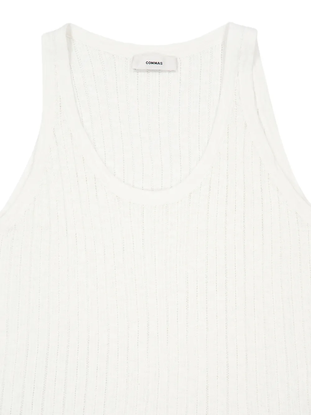  Commas Pointelle-knit Tank Top - White 