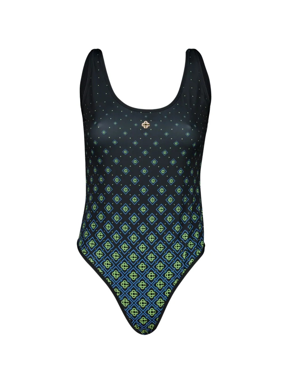 Casablanca monogram-printed swimsuit - Nero