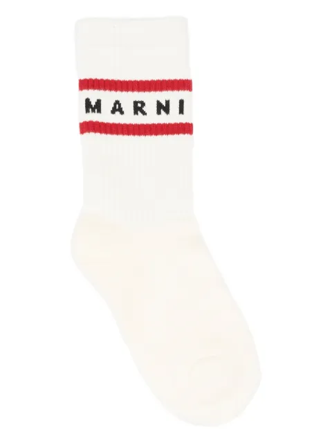 Marni Kids calcetines con motivo de rayas y logo