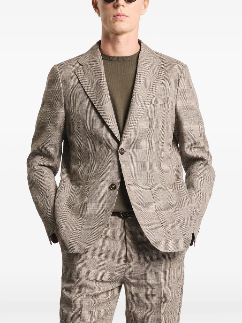  Fay Two-button Checked Blazer - Neutrals 