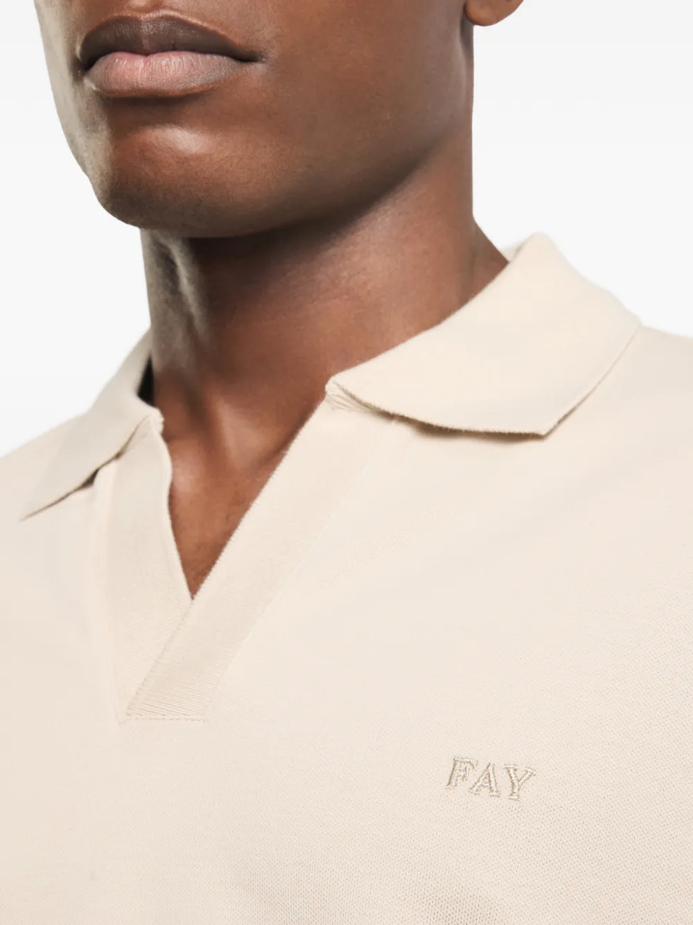 Fay Piquet gestreept T-shirt Beige