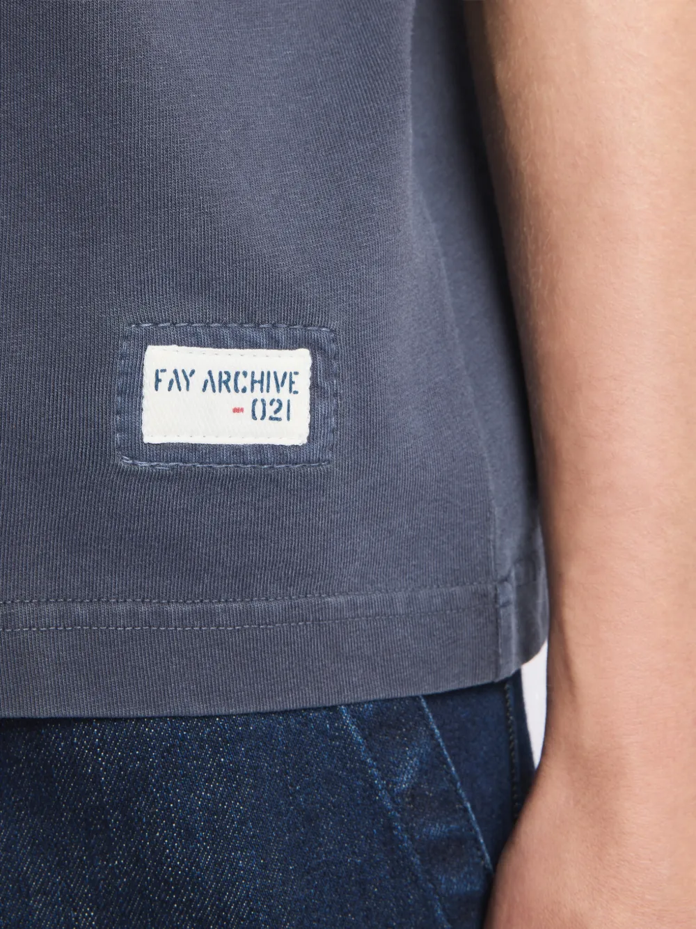 Fay Archive label T-shirt Blauw