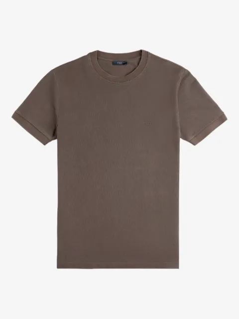Fay t-shirt en piqué à col ras-de-cou