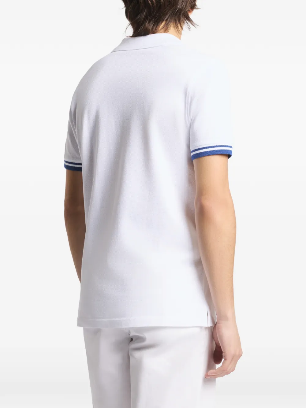 Fay Gestreept piquet T-shirt Wit