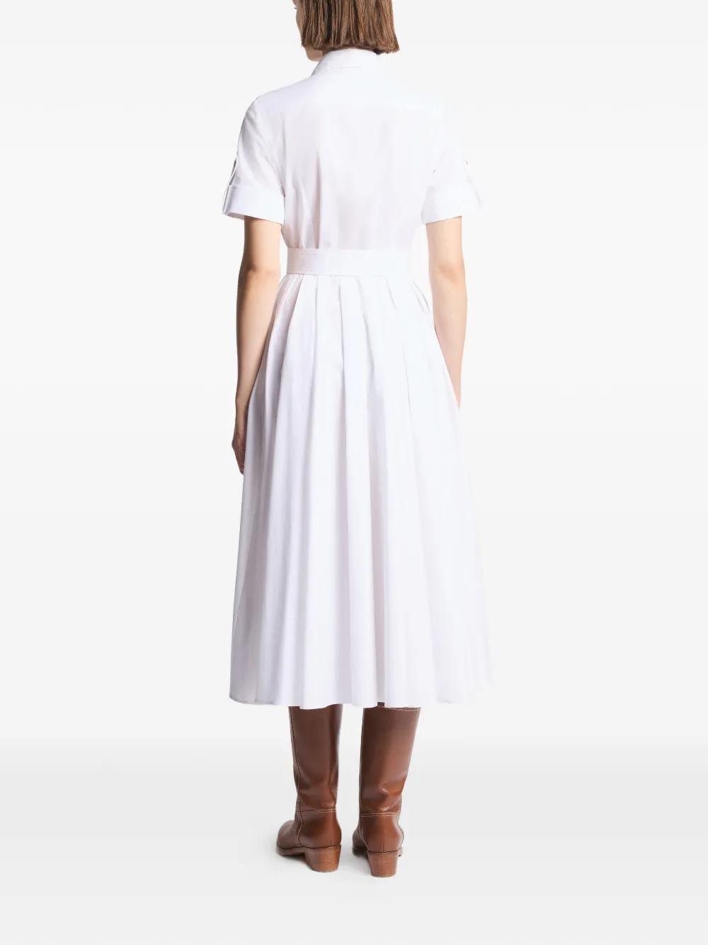  Fay Buttoned Shirt Midi Dress - White 