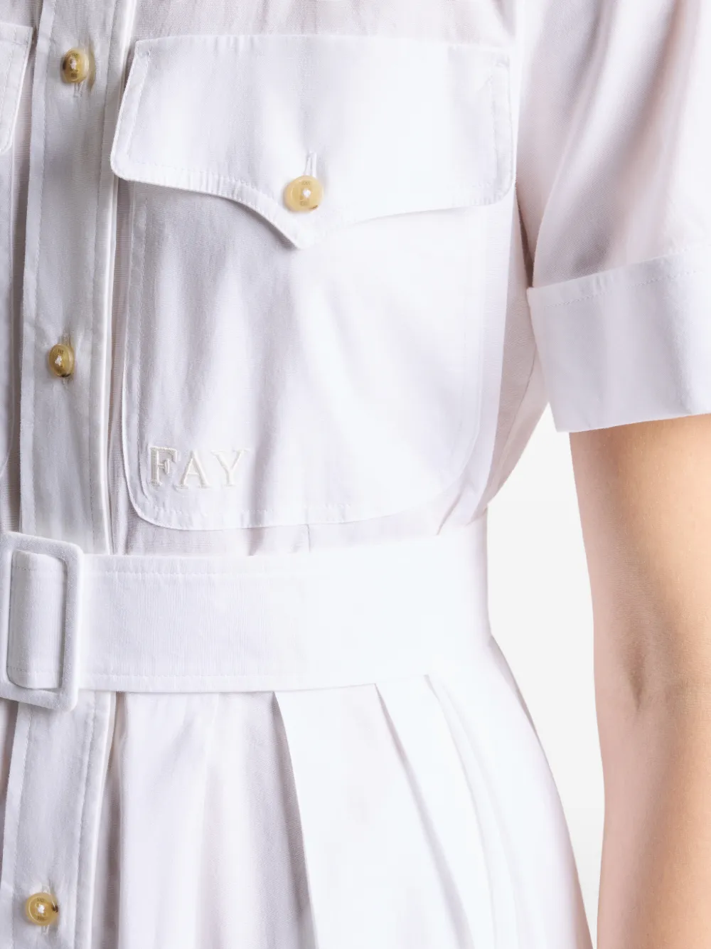 Fay Katoenen midi-jurk Wit