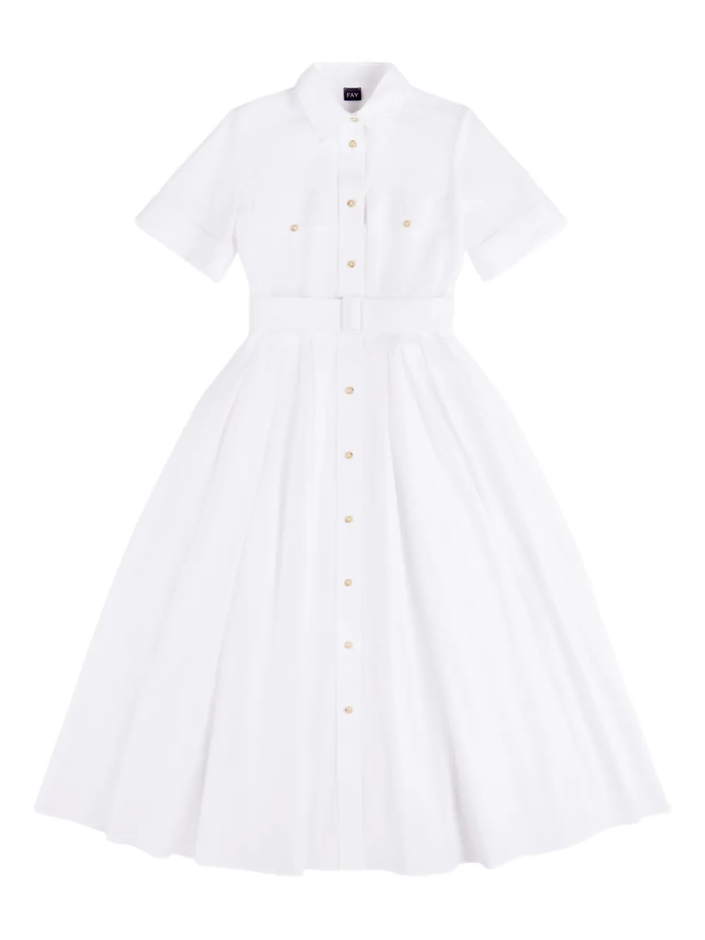 Fay Chemisier midi con bottoni - Bianco