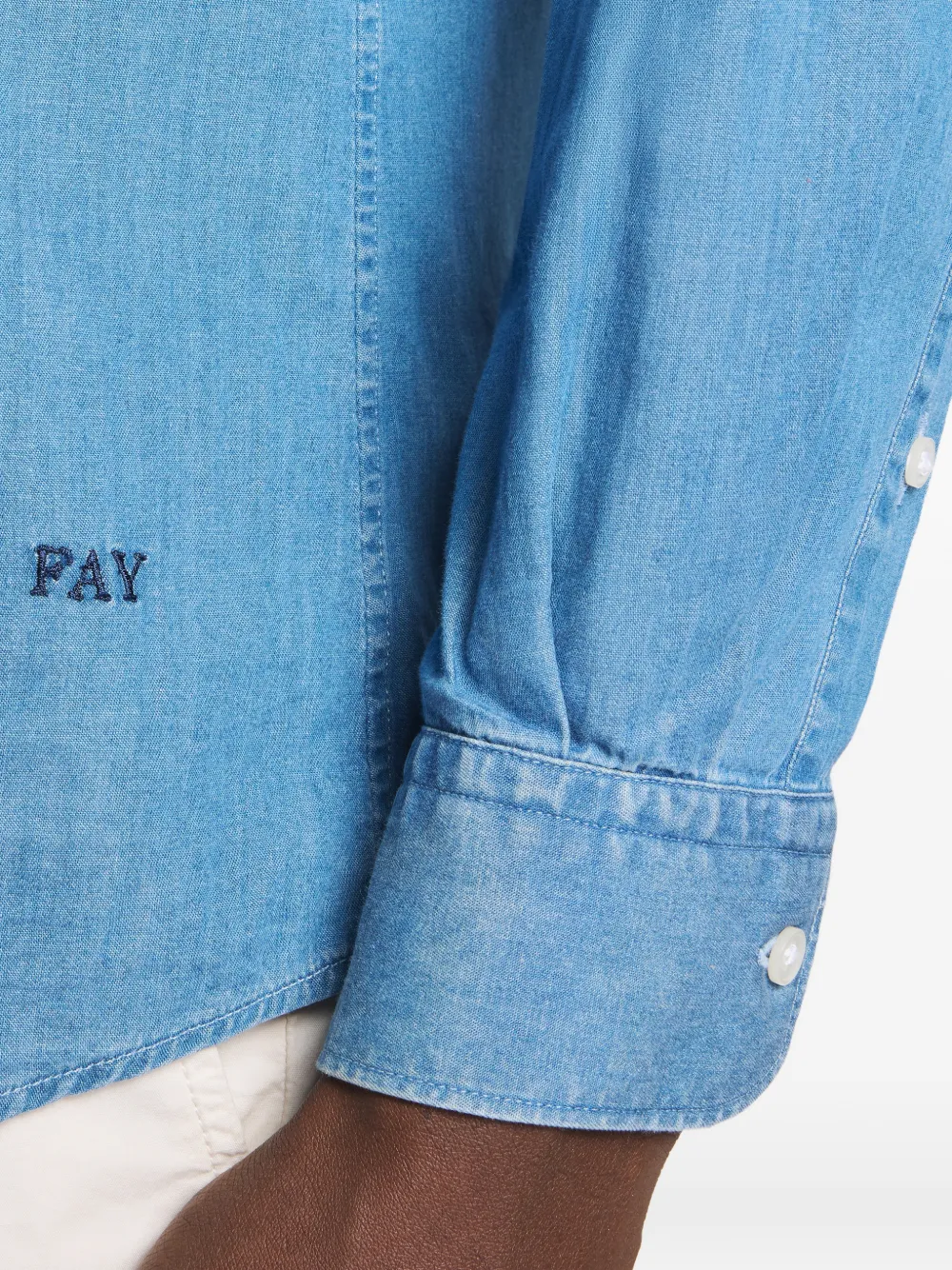 Fay Overhemd met Franse kraag Blauw