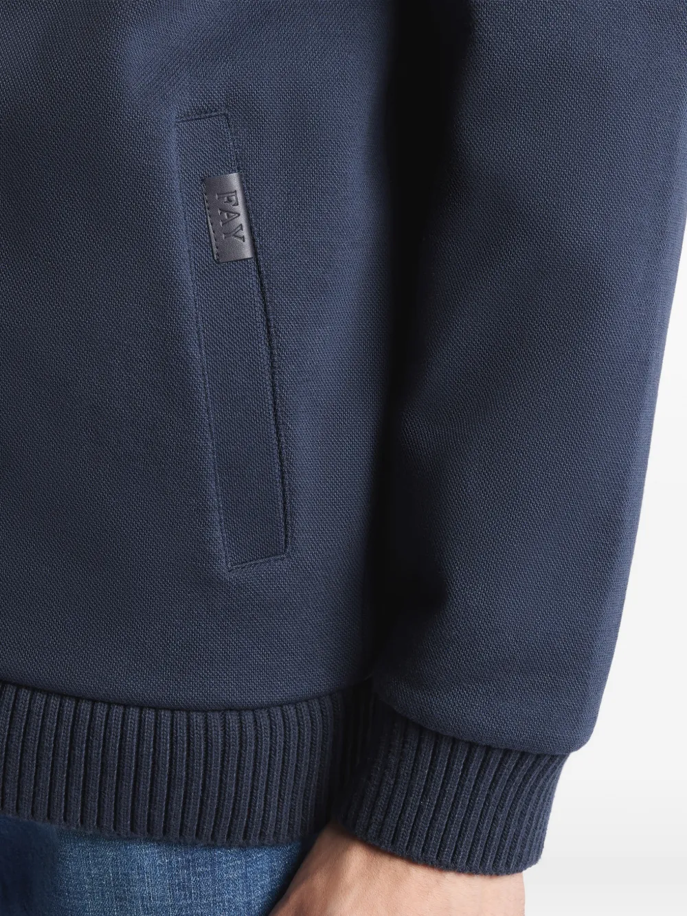 Fay Geribbeld vest met knoop Blauw