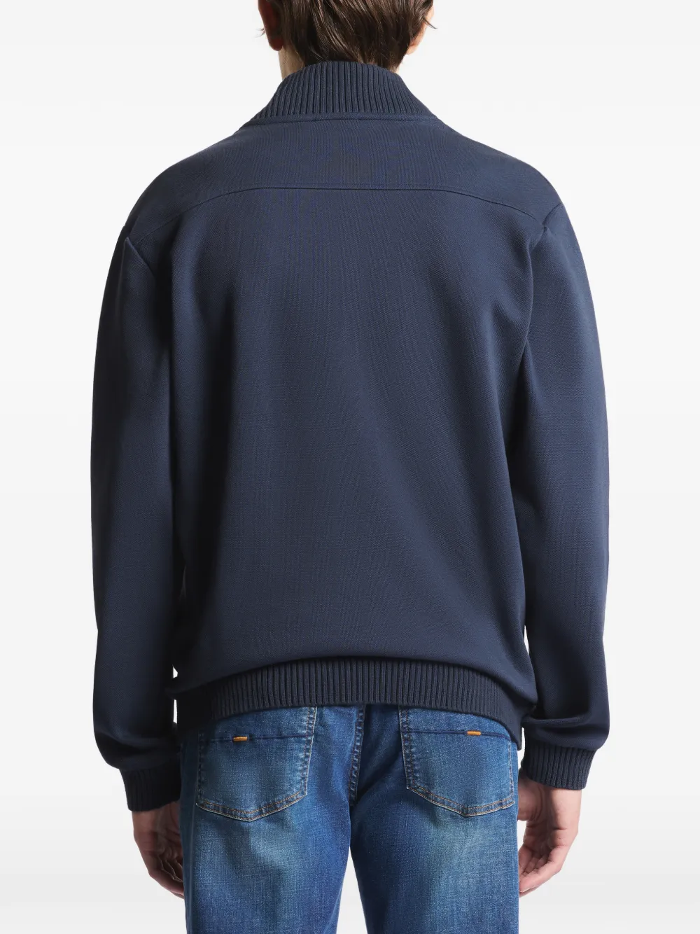 Fay Geribbeld vest met knoop Blauw
