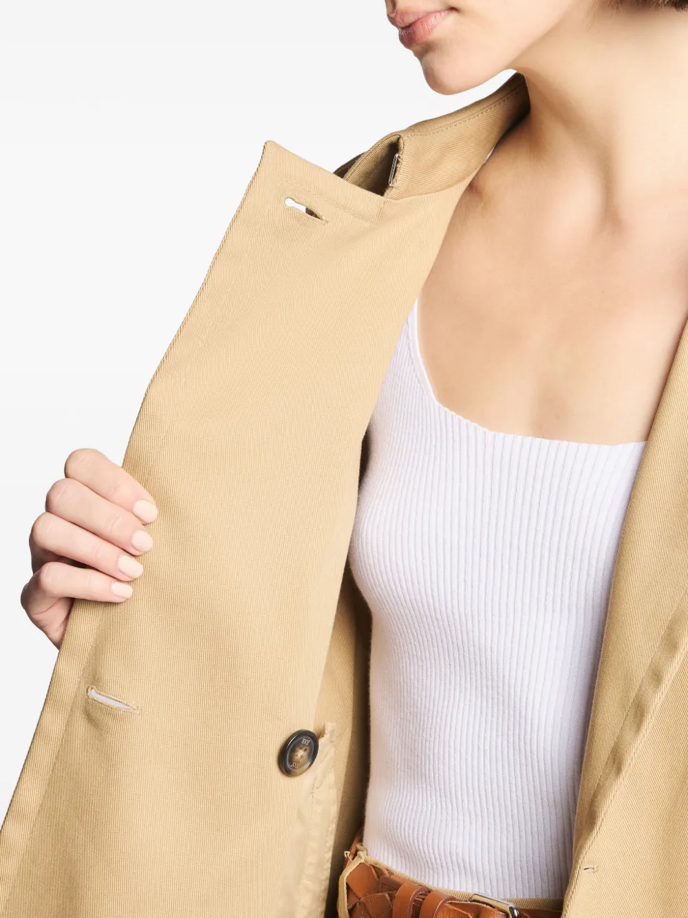 Fay Trenchcoat met dubbele rij knopen Beige
