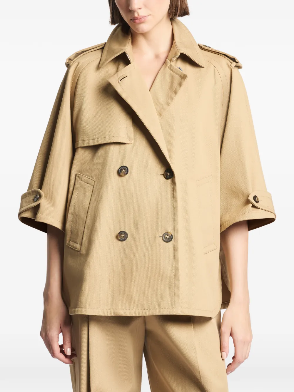  Fay Double-breasted Trench Jacket - Neutrals 