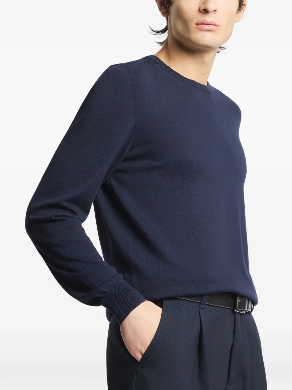  Fay Crew-neck Long-sleeves Sweater - Blue 