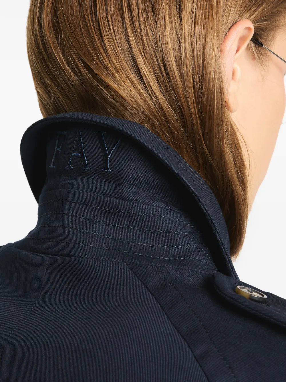 Fay Trenchcoat met knopen Blauw