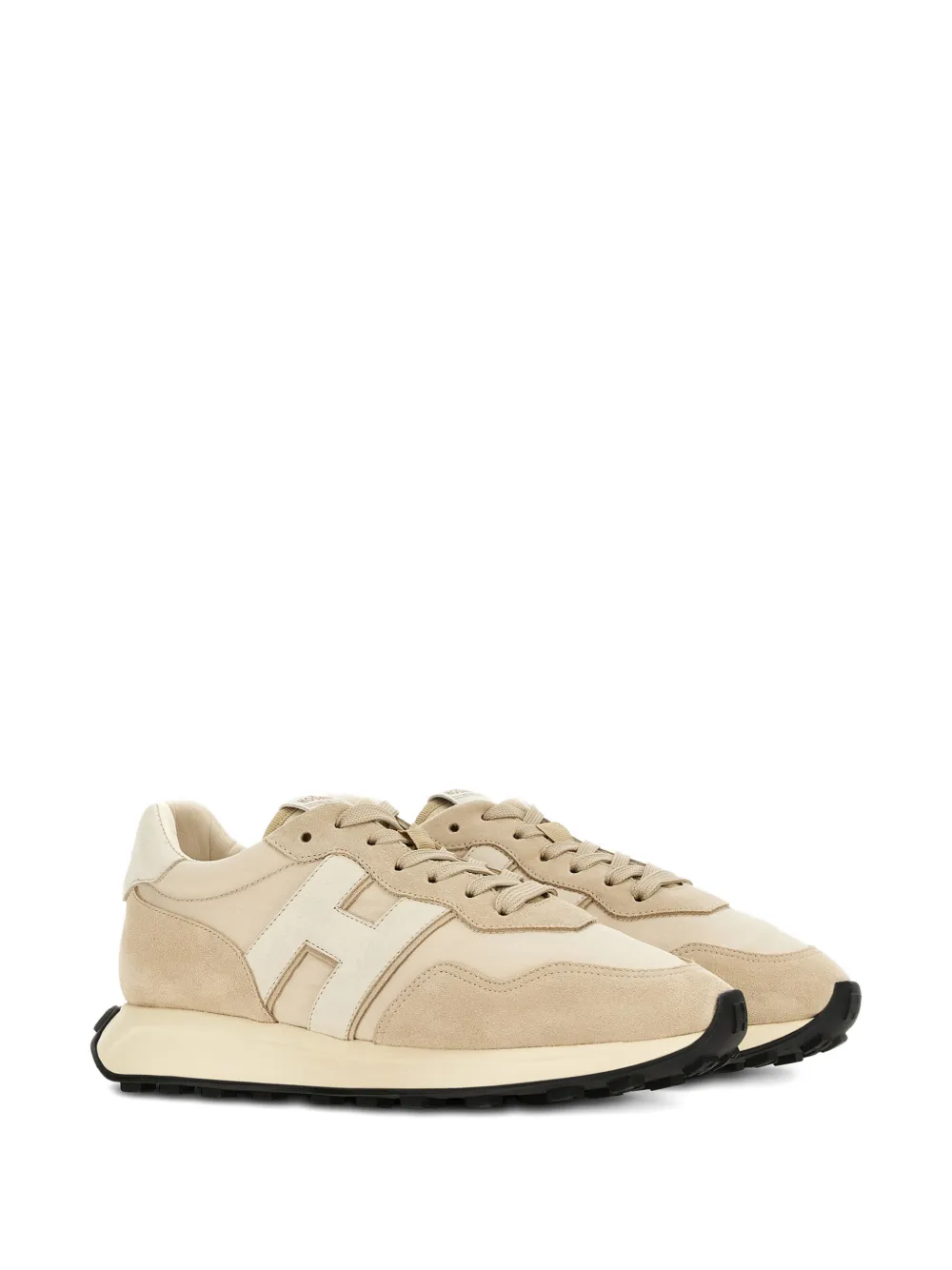 Hogan H601 sneakers met vlakken en logodetail Beige