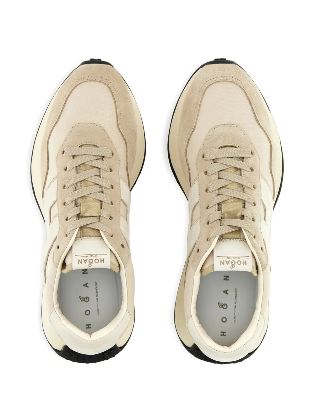 Hogan H601 sneakers met vlakken en logodetail Beige