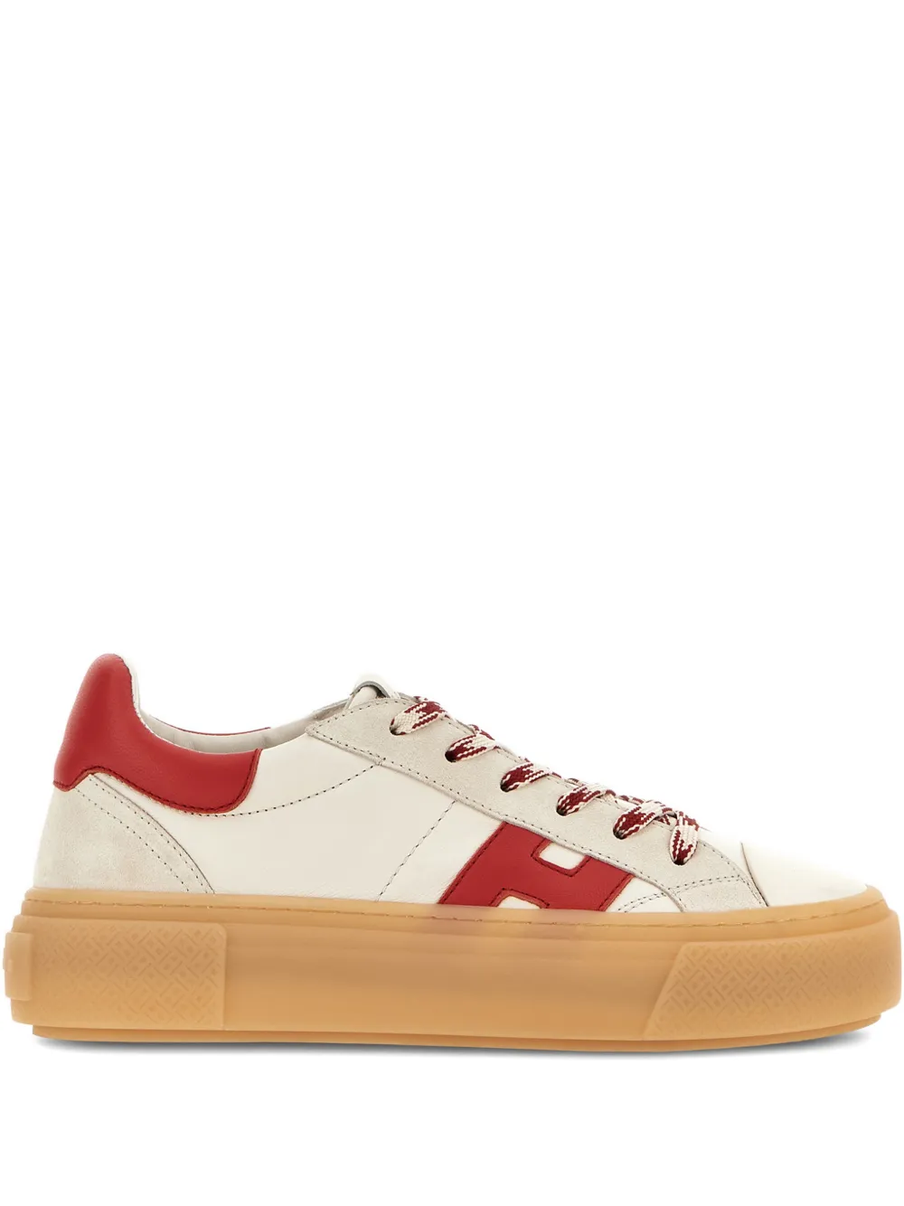 Hogan H705 'h' sneakers met plateauzool Beige