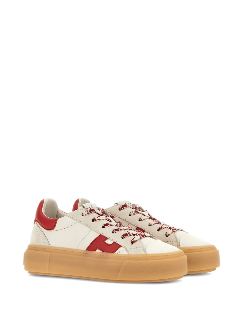 Hogan H705 'h' sneakers met plateauzool - Beige