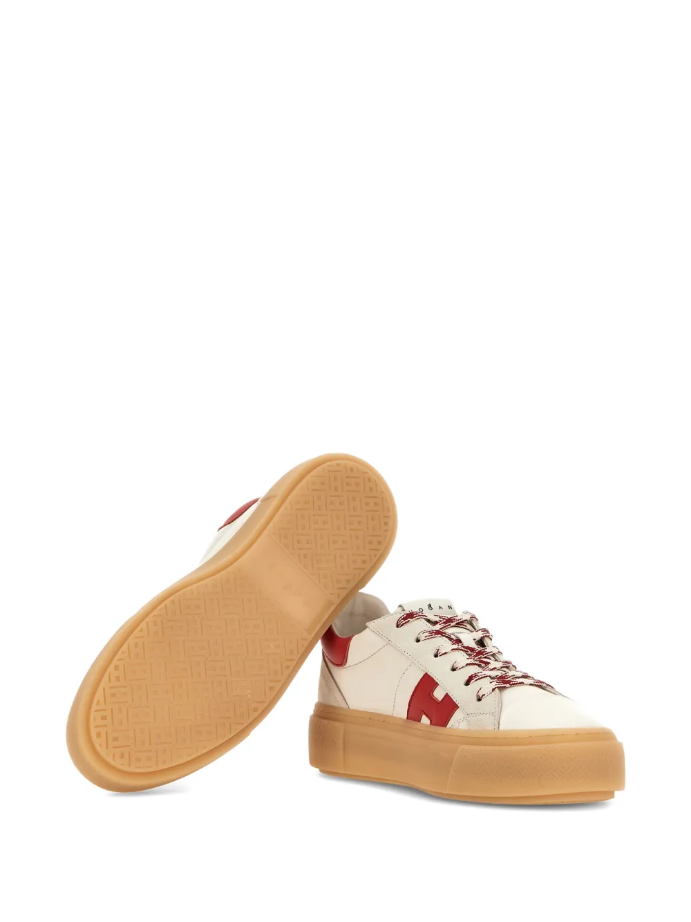 Hogan H705 'h' sneakers met plateauzool Beige