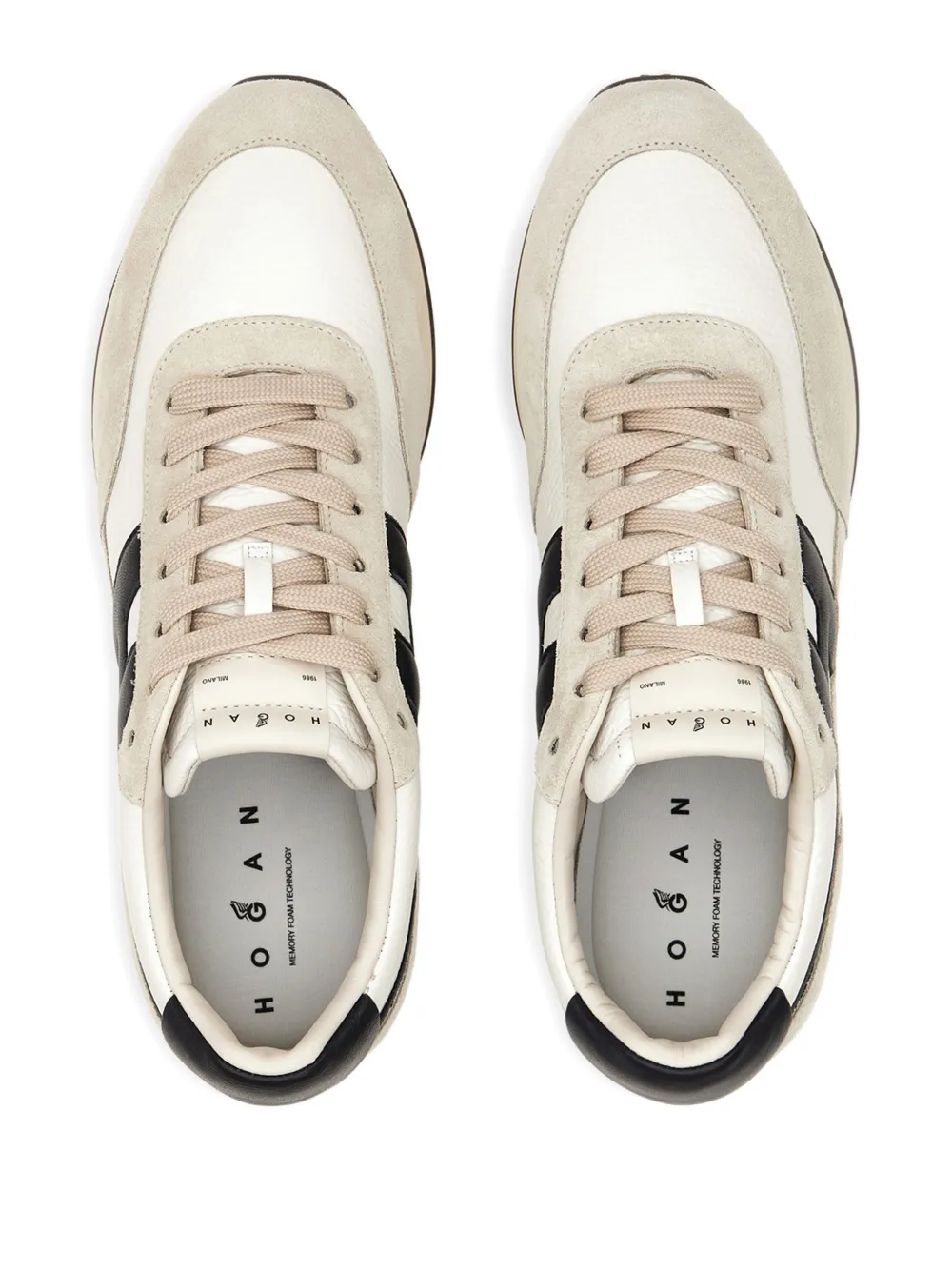 Hogan H699 sneakers met logopatch Beige