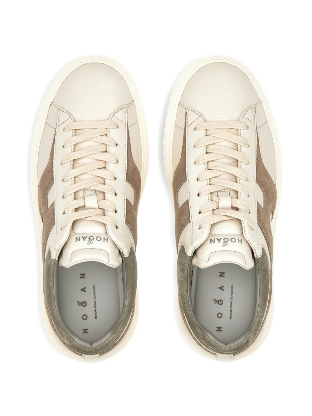 Hogan H-Stripes sneakers met plateauzool Beige