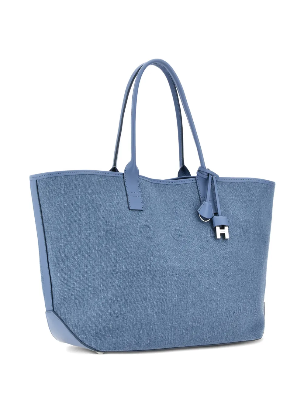 Hogan embossed charm address shopping tote bag | Blue | Image 1