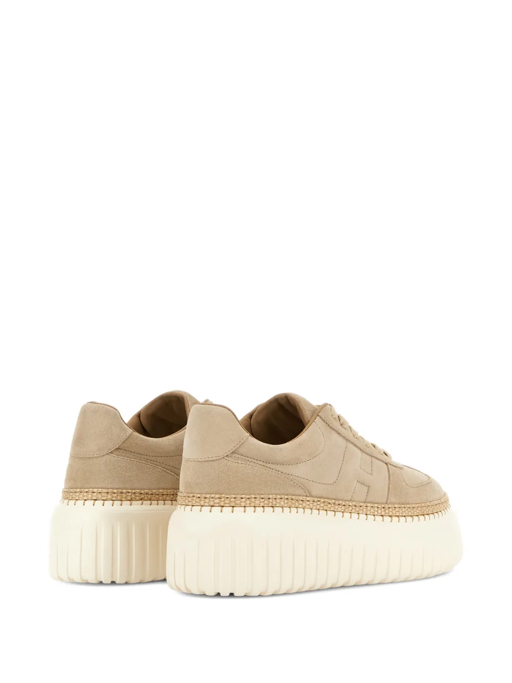 Hogan Suède sneakers met plateauzool Beige