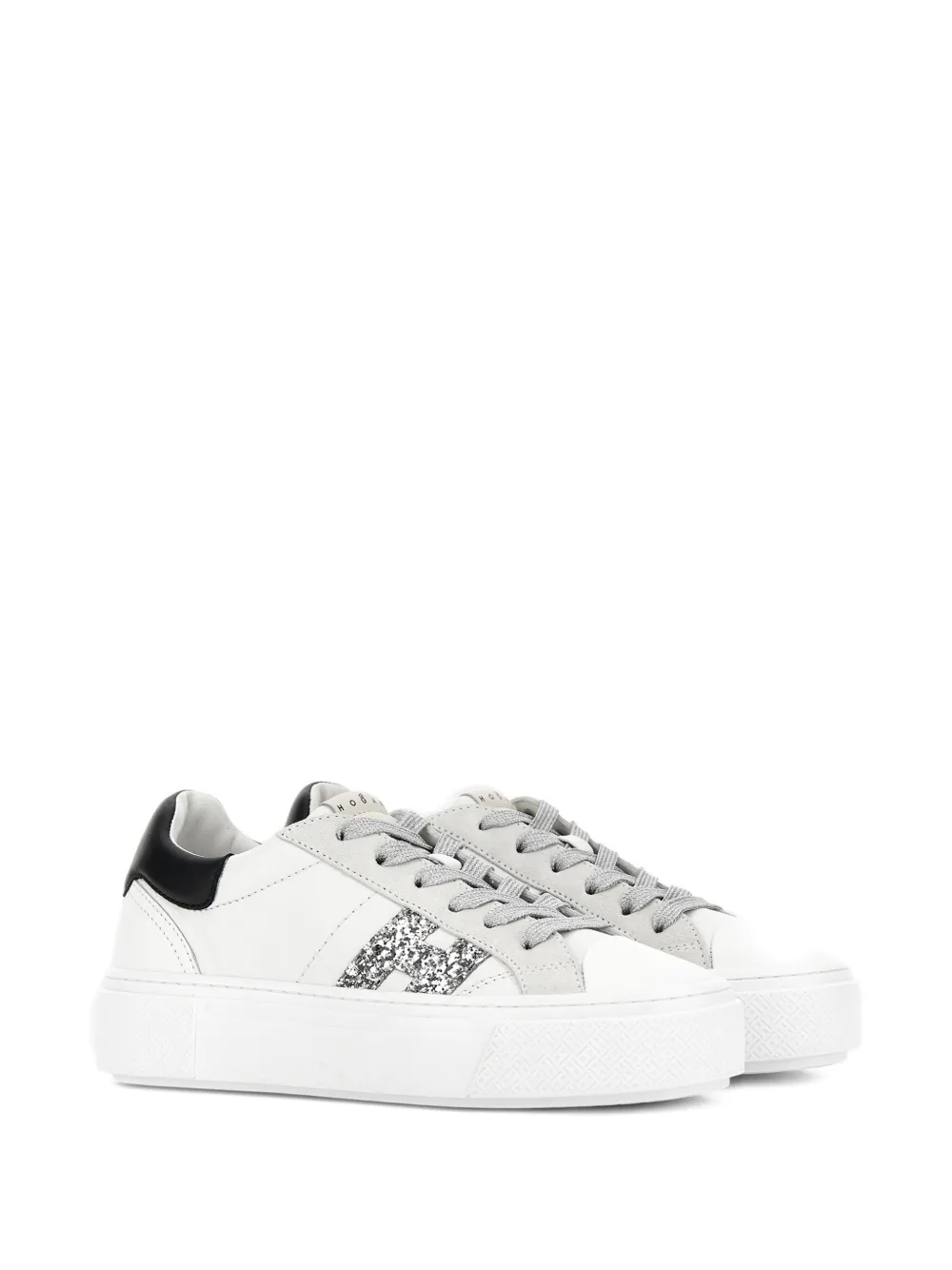 Hogan Crosswind glitter-logo sneakers - Wit