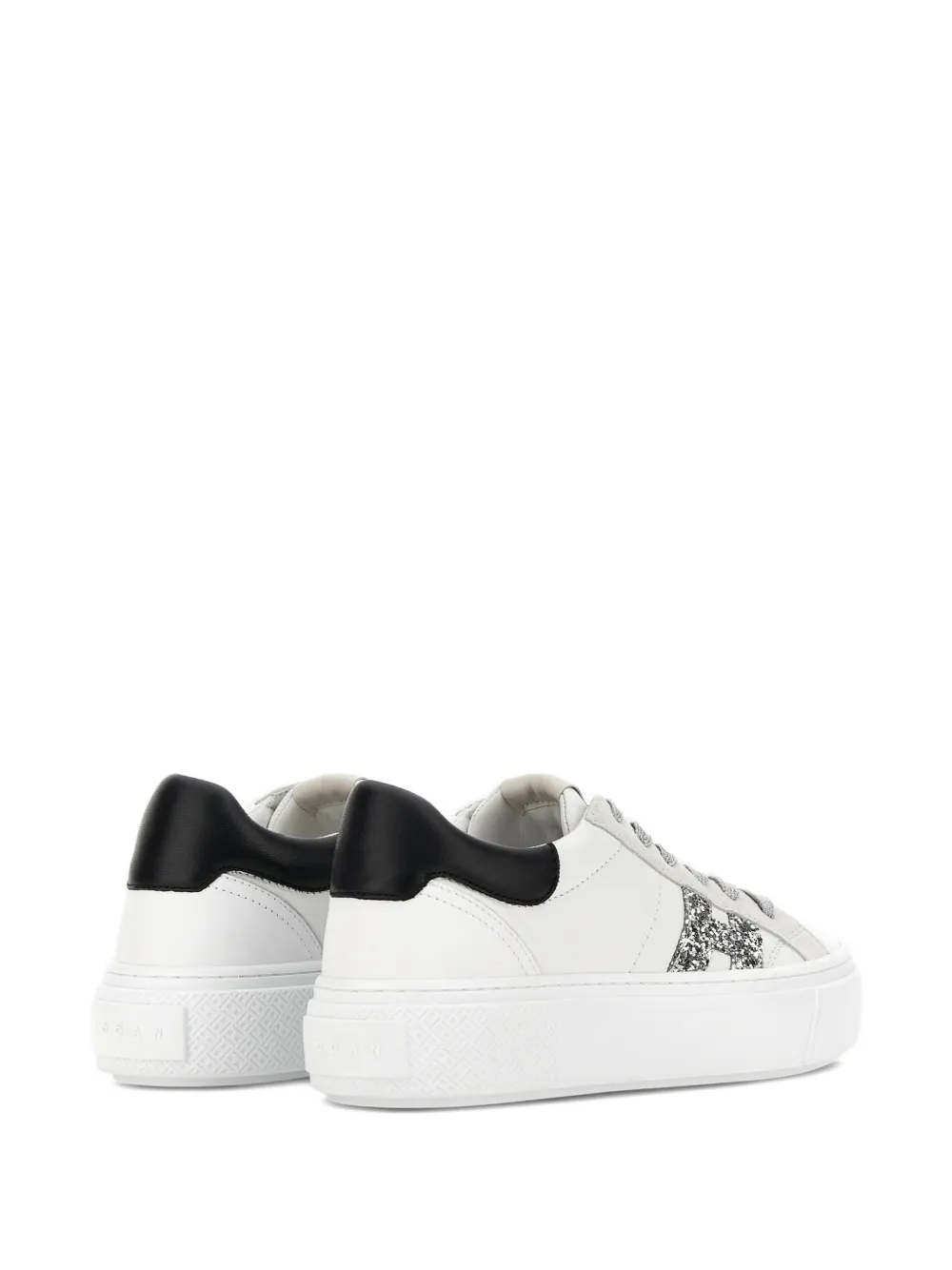 Hogan Crosswind sneakers met glitter logo Wit