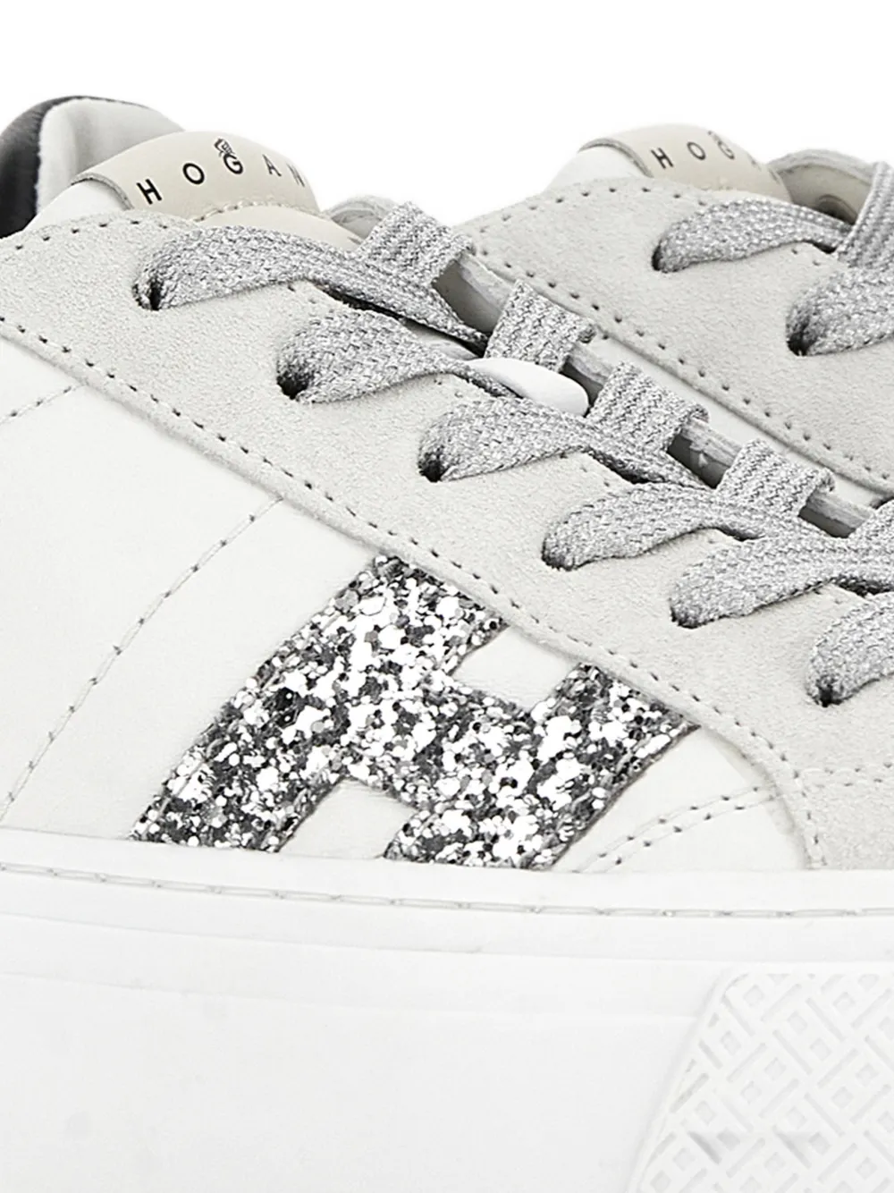 Hogan Crosswind sneakers met glitter logo Wit