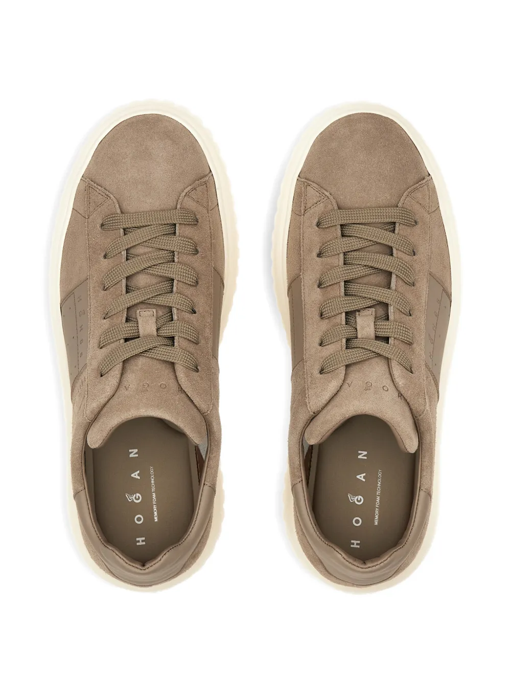 Hogan H-Stripes sneakers met vlakken Bruin