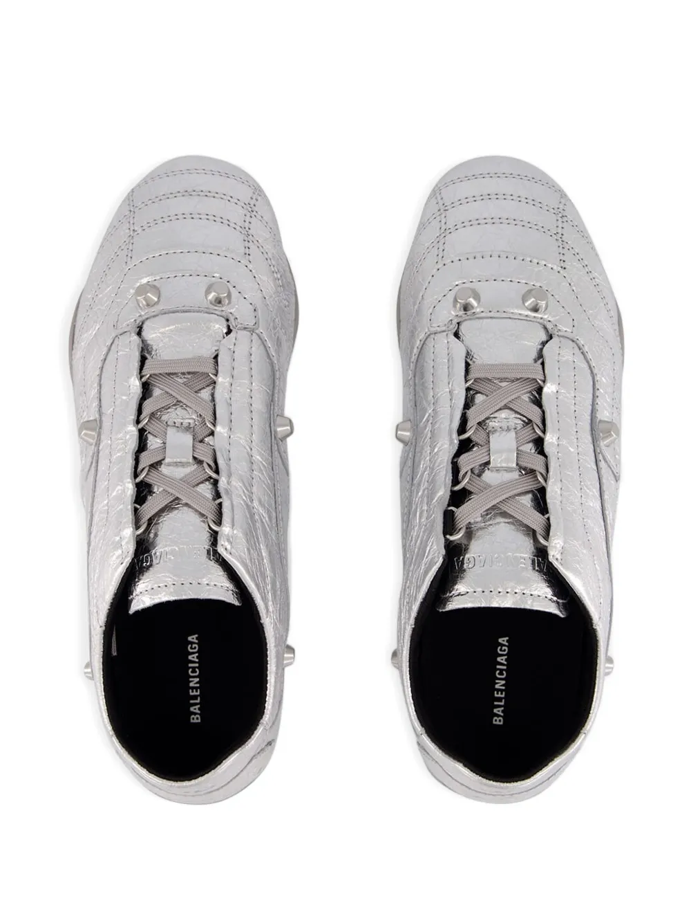 Balenciaga City metallic sneakers met studs Zilver