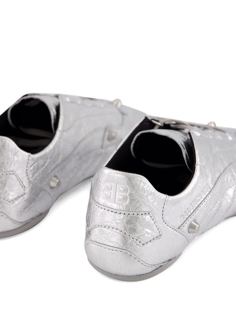 Balenciaga City metallic sneakers met studs Zilver