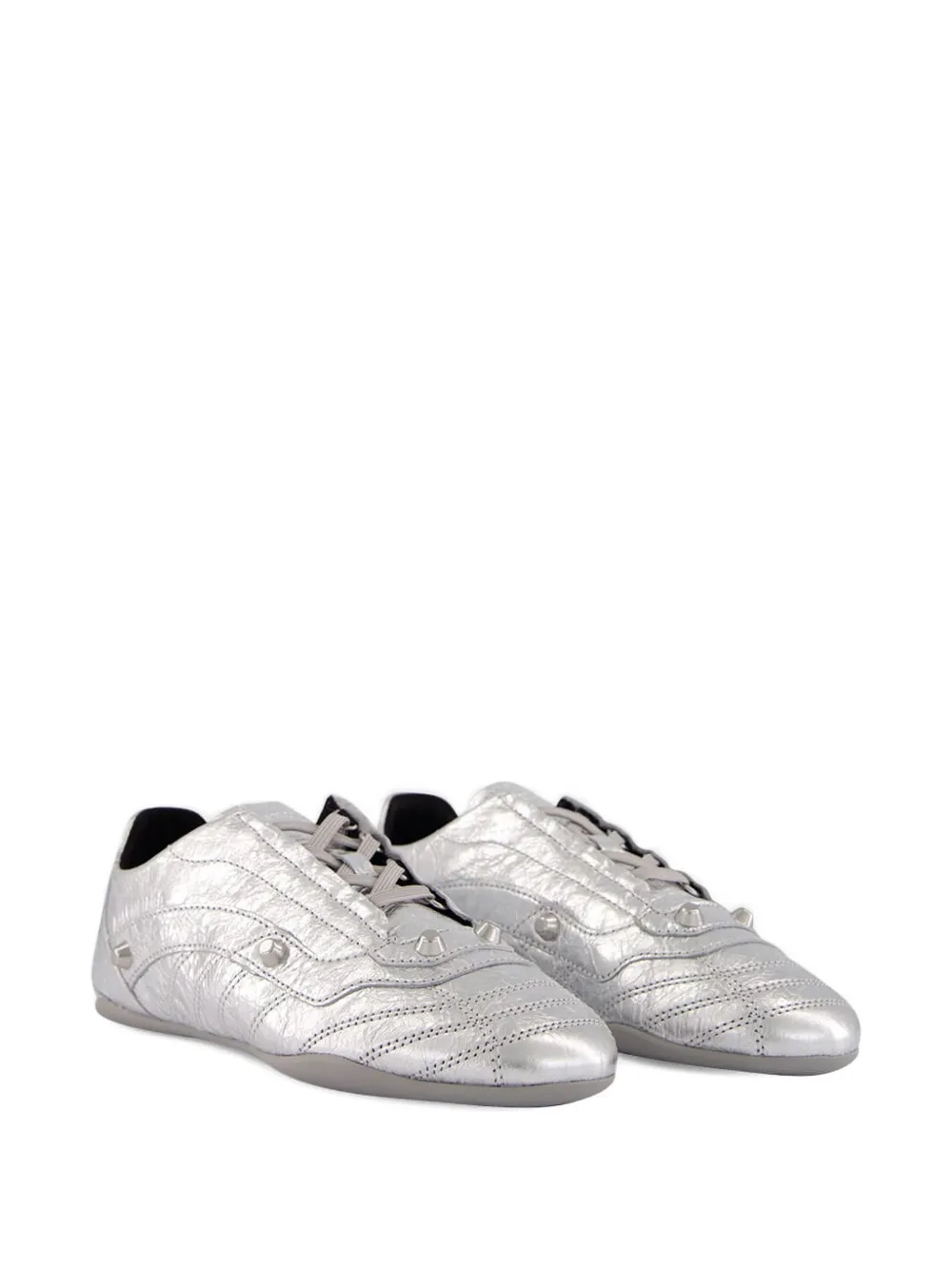 Balenciaga City metallic studded sneakers - Zilver