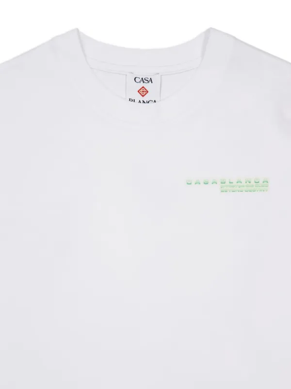 Casablanca orchid-print long-sleeved T-shirt | White | FARFETCH