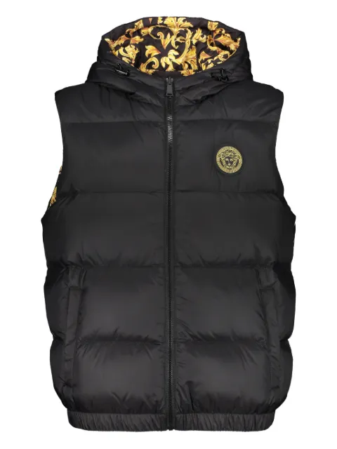 Versace logo-patch padded gilet