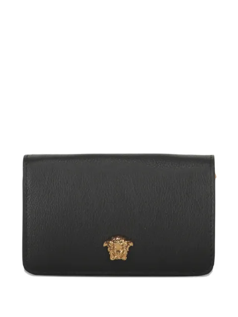 Versace logo-plaque leather wallet