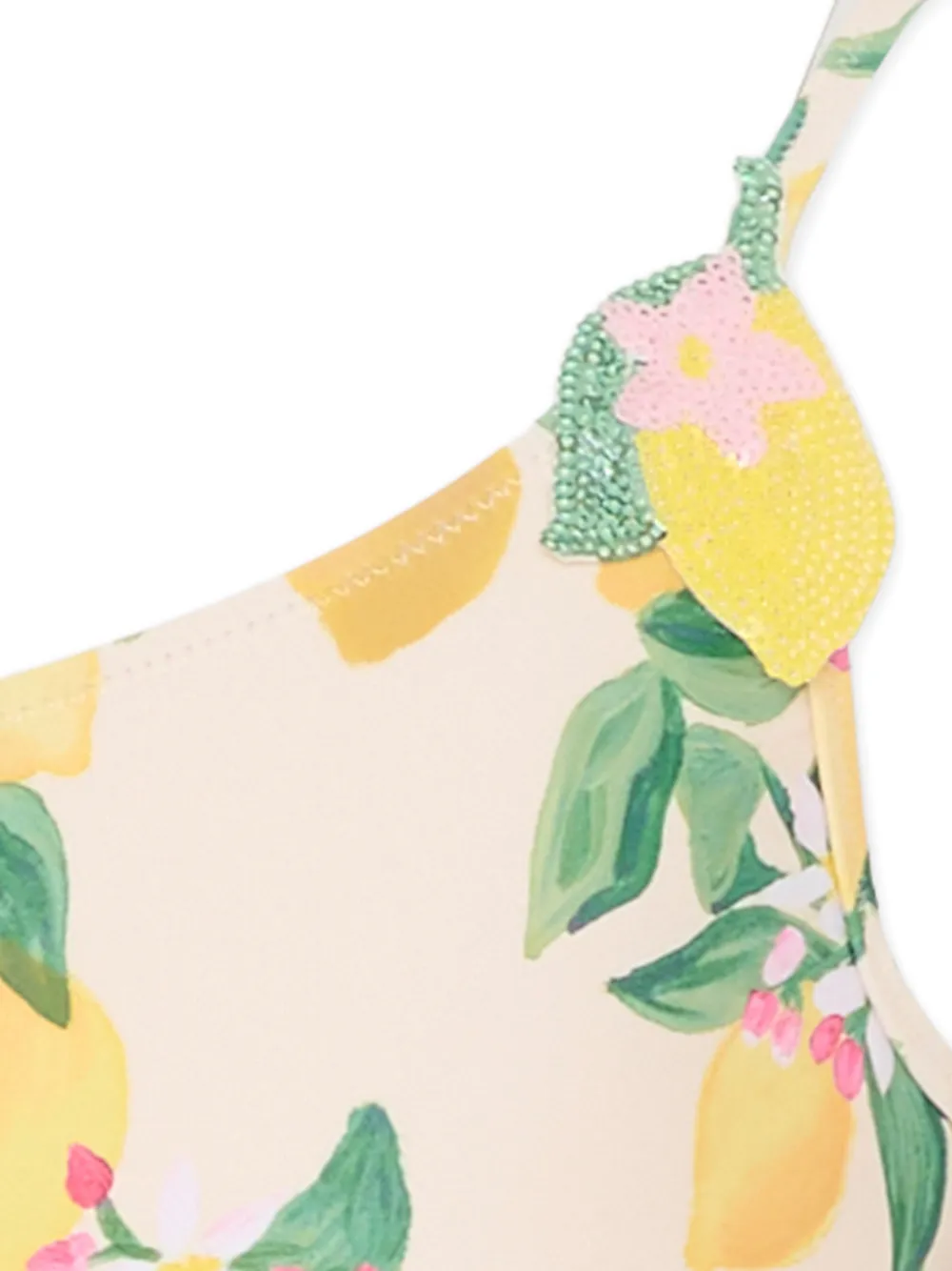 Molo Naja One-shoulder Floral Bikini In Neutral